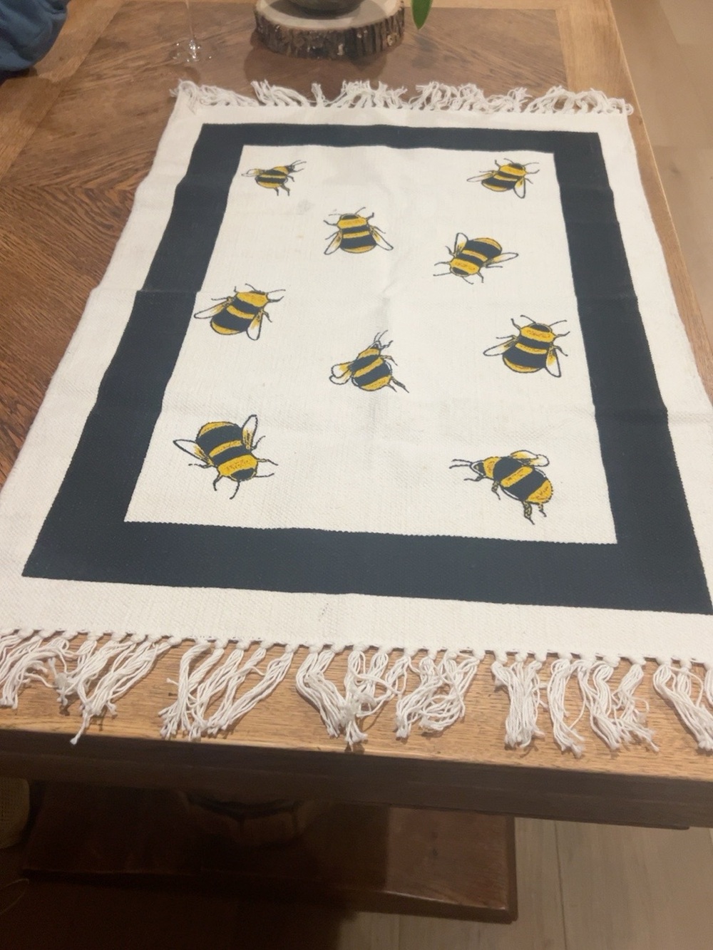 Set of 2 Buzz Bumble Bee Table Runners / Accent Rugs – 26” x 42”